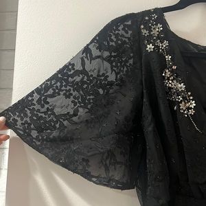 Aidan Mattox High Low Black Dress